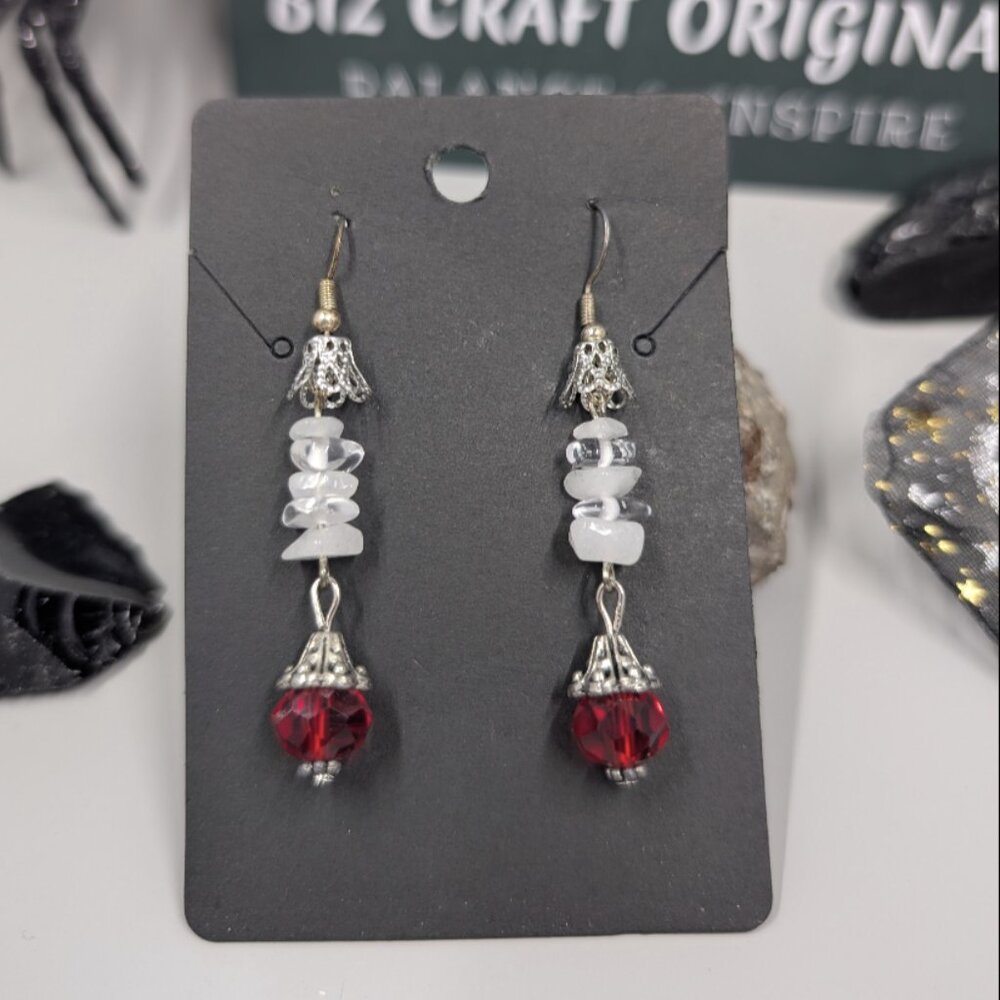 Crimson Frost Totem Earrings